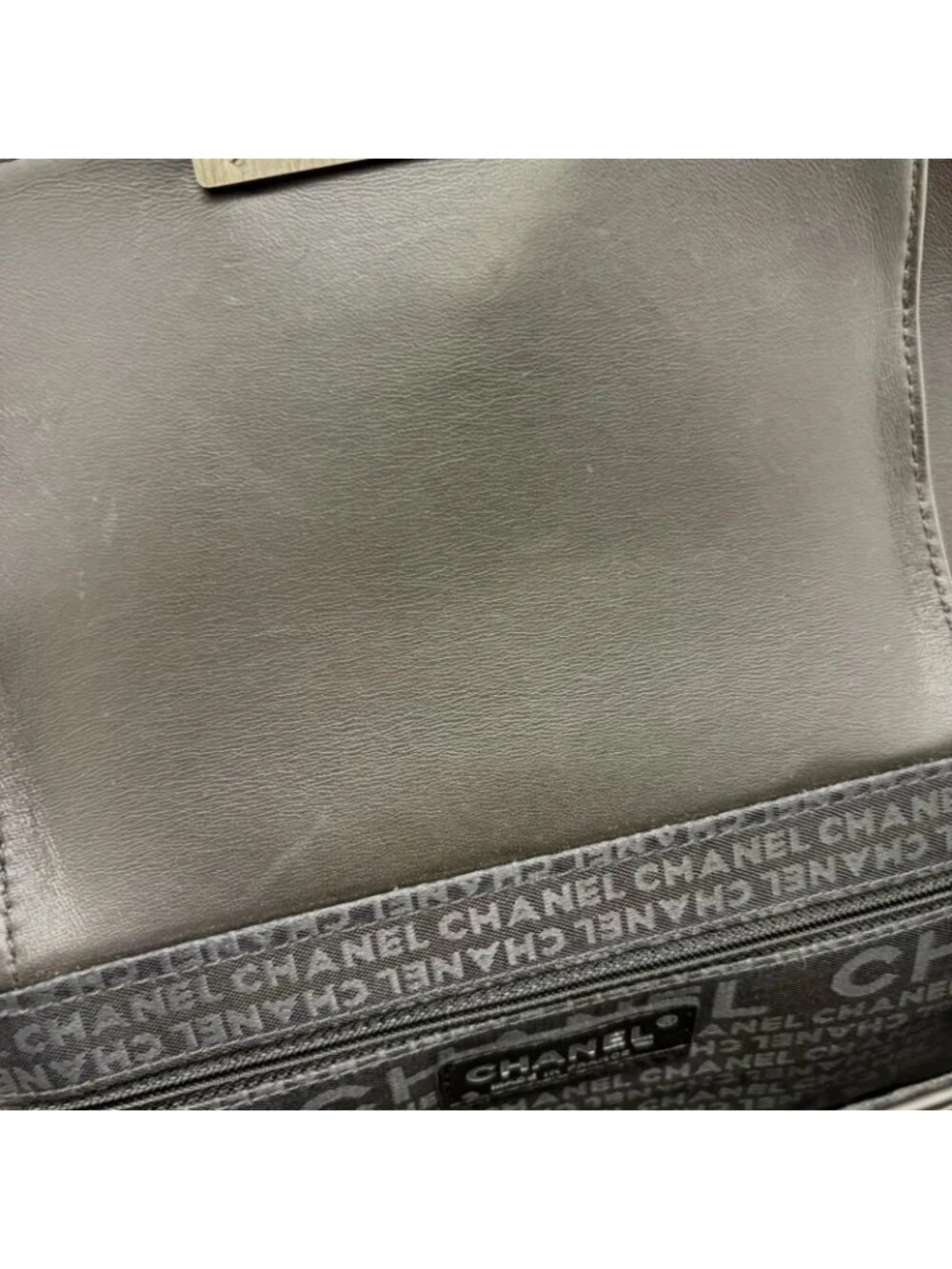 Chanel Choco Bar Chain Shoulder Black Silver Calfskin Bag